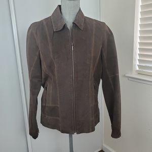 Bernardo Brown Leather Jacket Women's Large